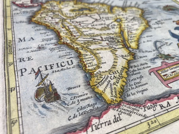 Mapa antiguo de Sudamérica