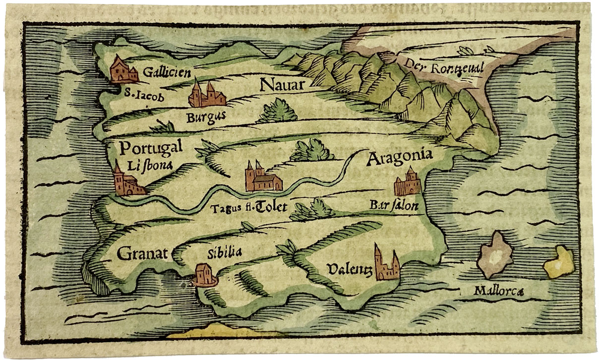 Mapa Antiguo de España y Portugal