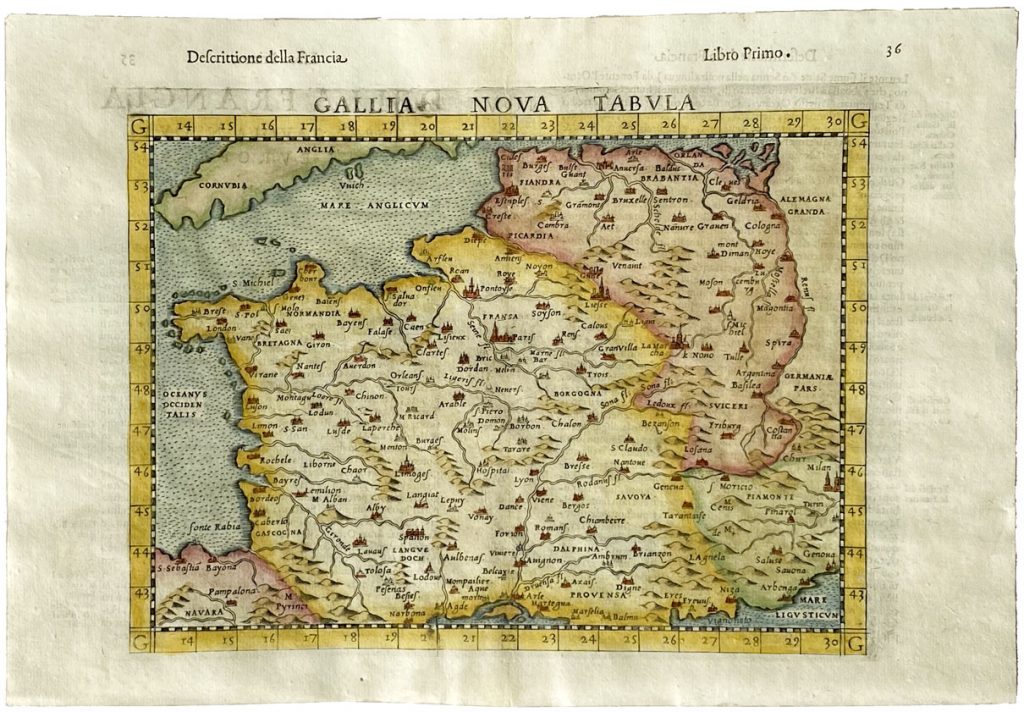 Mapa antiguo de Francia