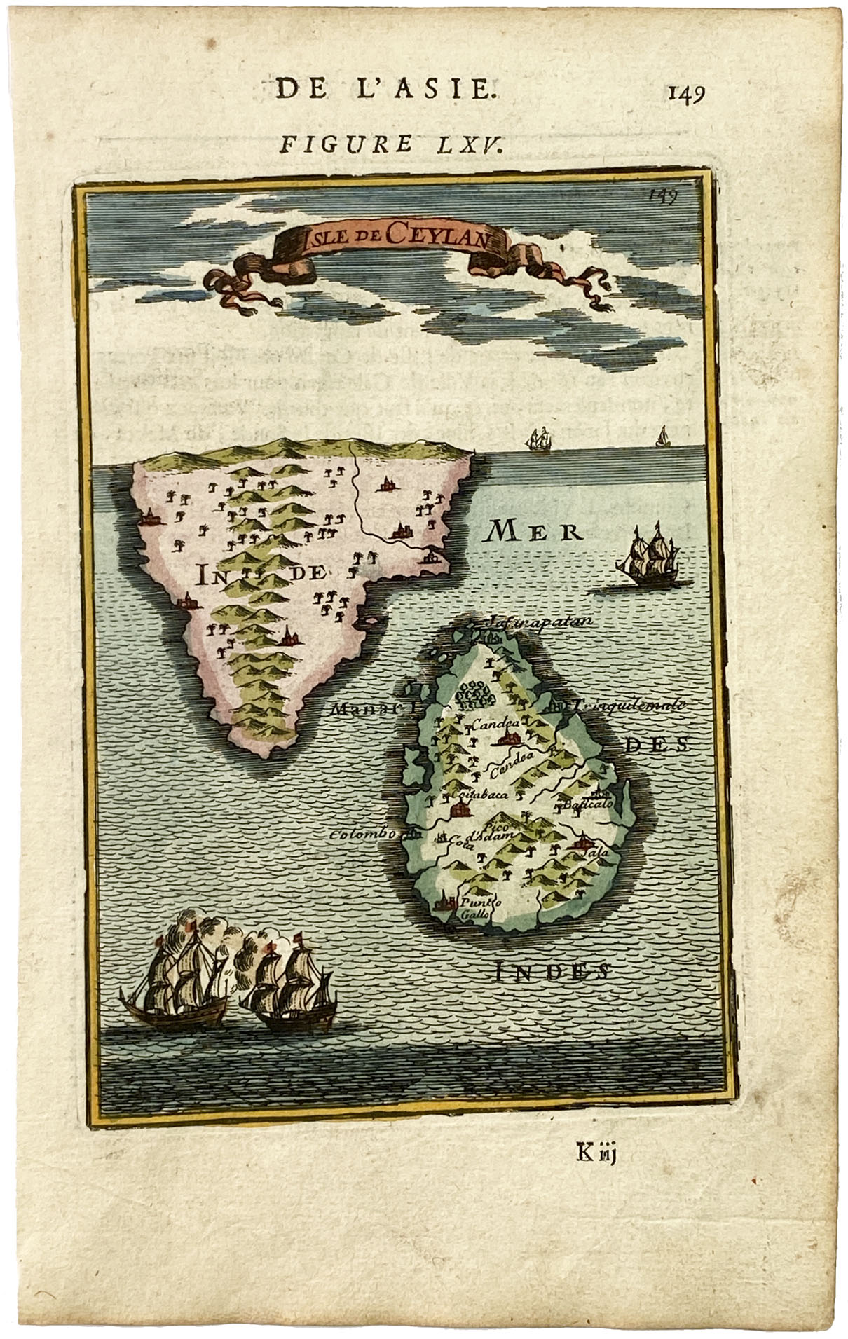 Mapa Antiguo de Sri Lanka