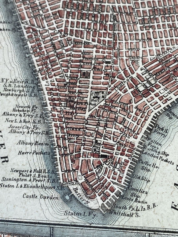 Mapa Antiguo de Nueva York y Boston