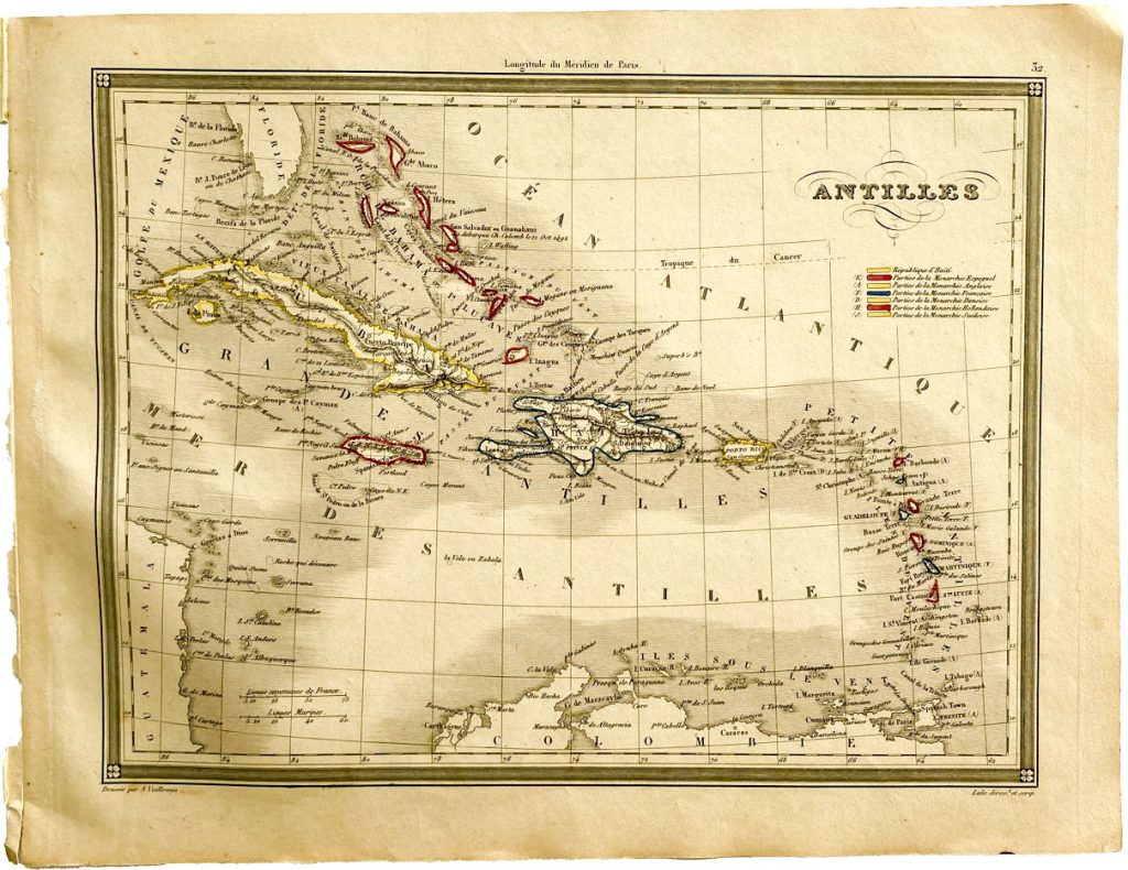 Mapa antiguo de Antillas