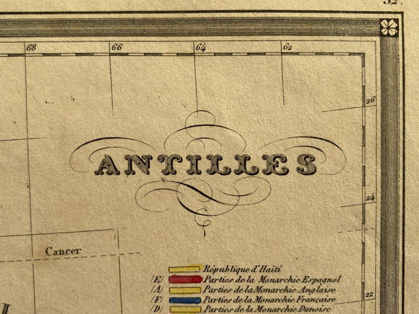 Mapa antiguo de Antillas