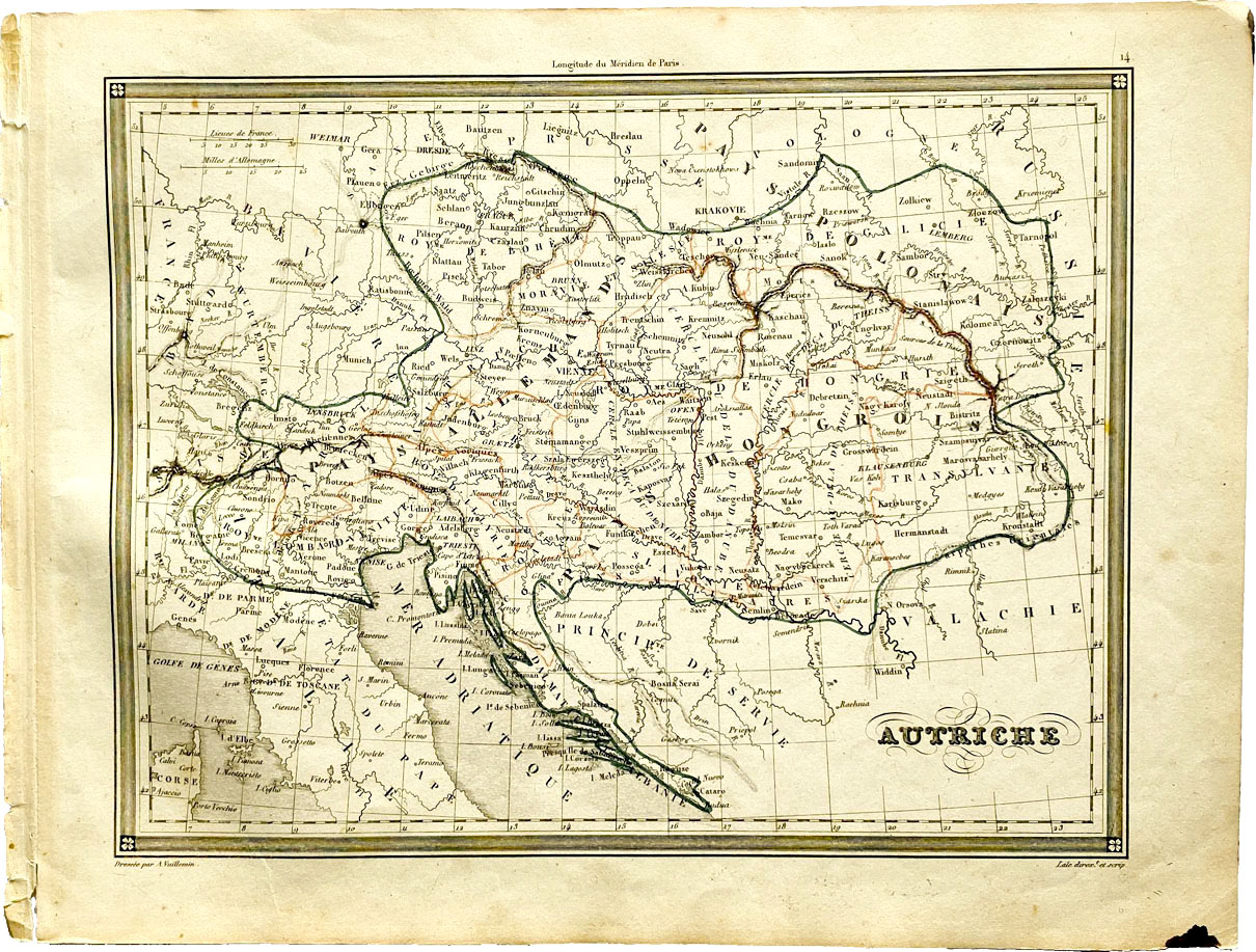 Mapa antiguo de Austria