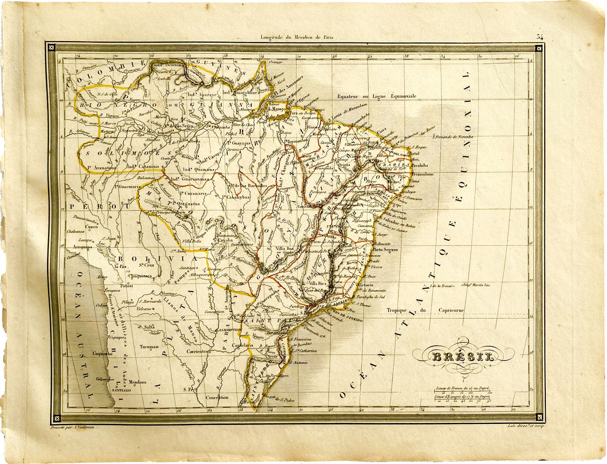 Mapa antiguo de Brasil