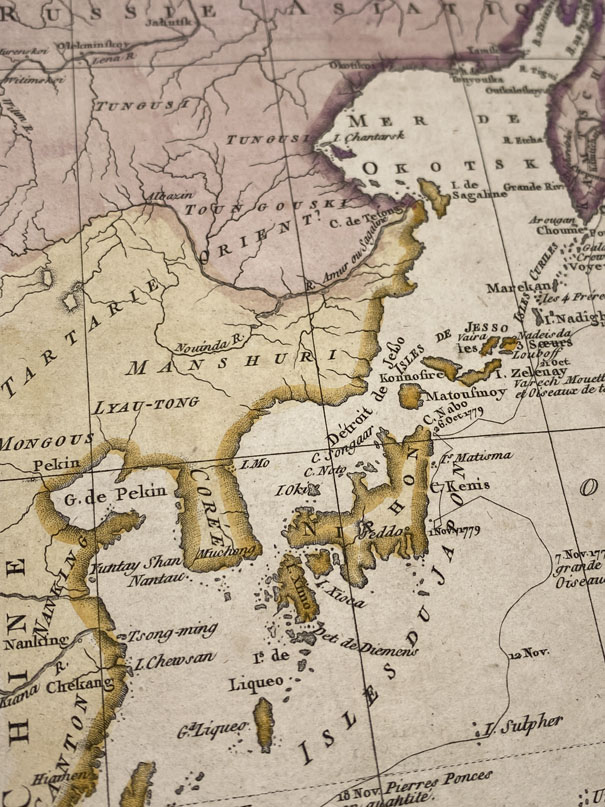 Mapa antiguo del Océano Pacífico