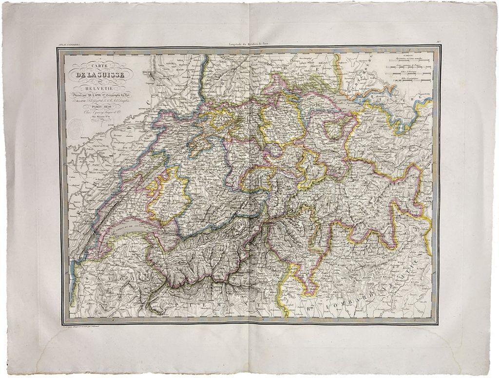 Mapa antiguo de Suiza