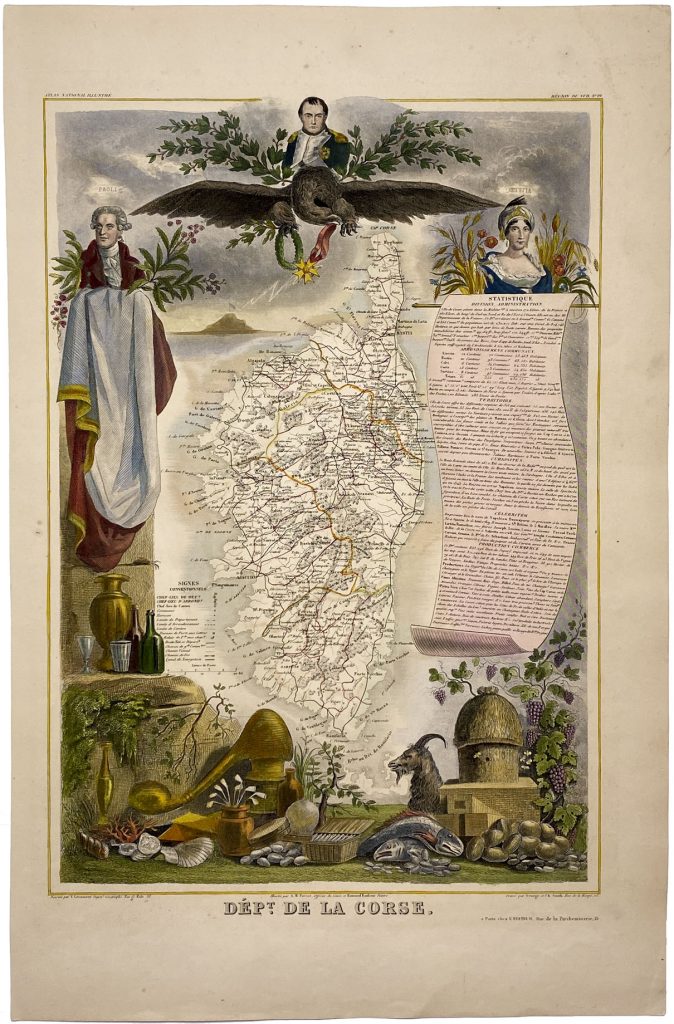 Mapa antiguo de Córcega Francia