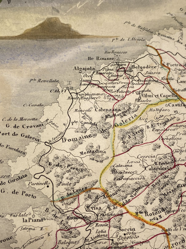 Mapa antiguo de Córcega Francia