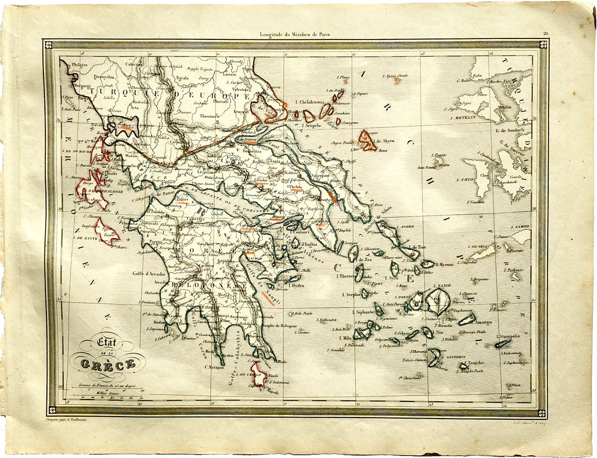 Mapa antiguo de Grecia