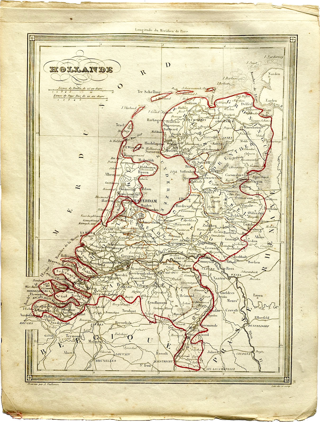 Mapa antiguo de Países Bajos
