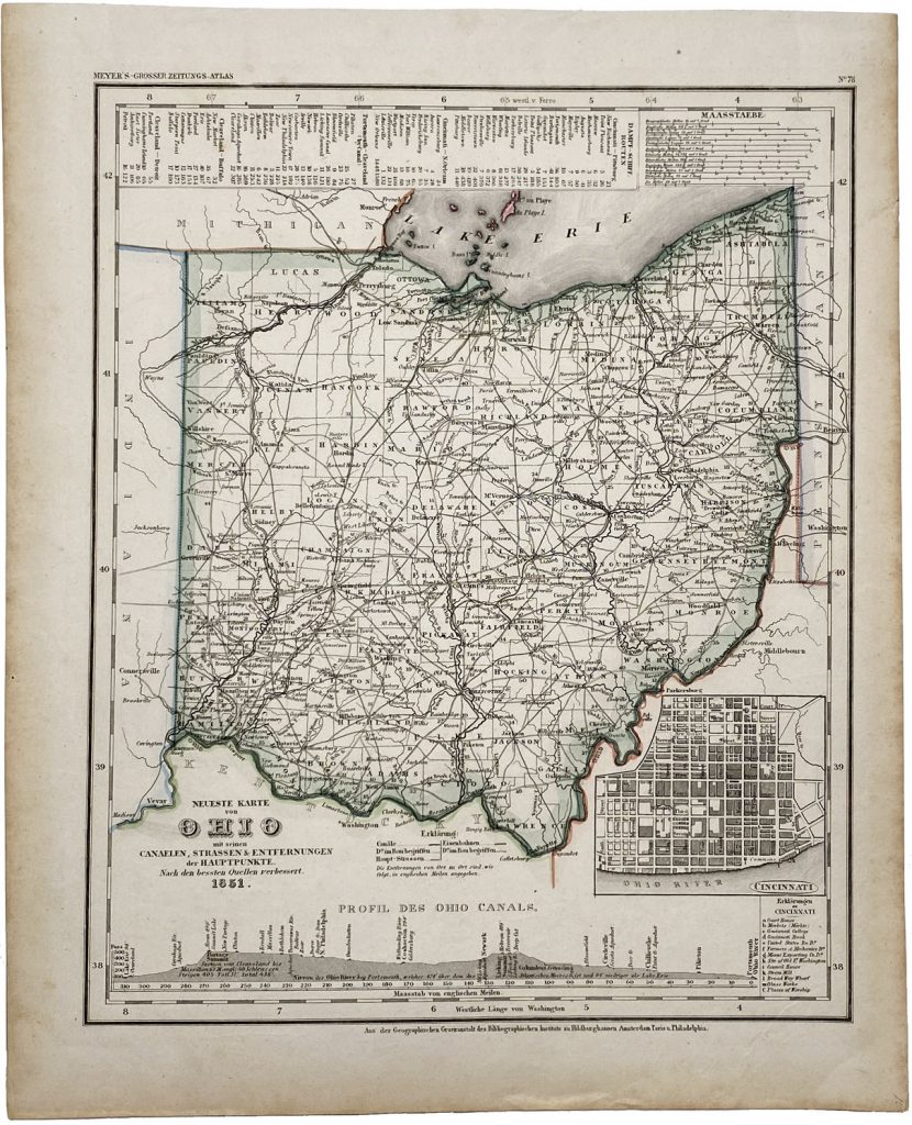 Mapa antiguo de Estados Unidos Ohio