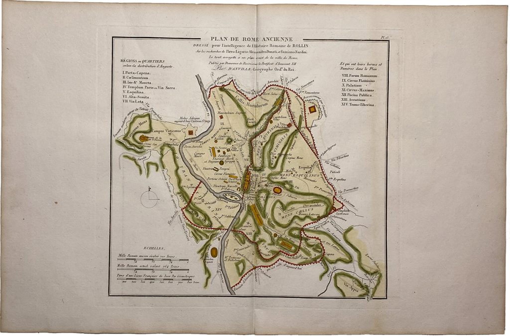 Mapa antiguo de Italia y Roma