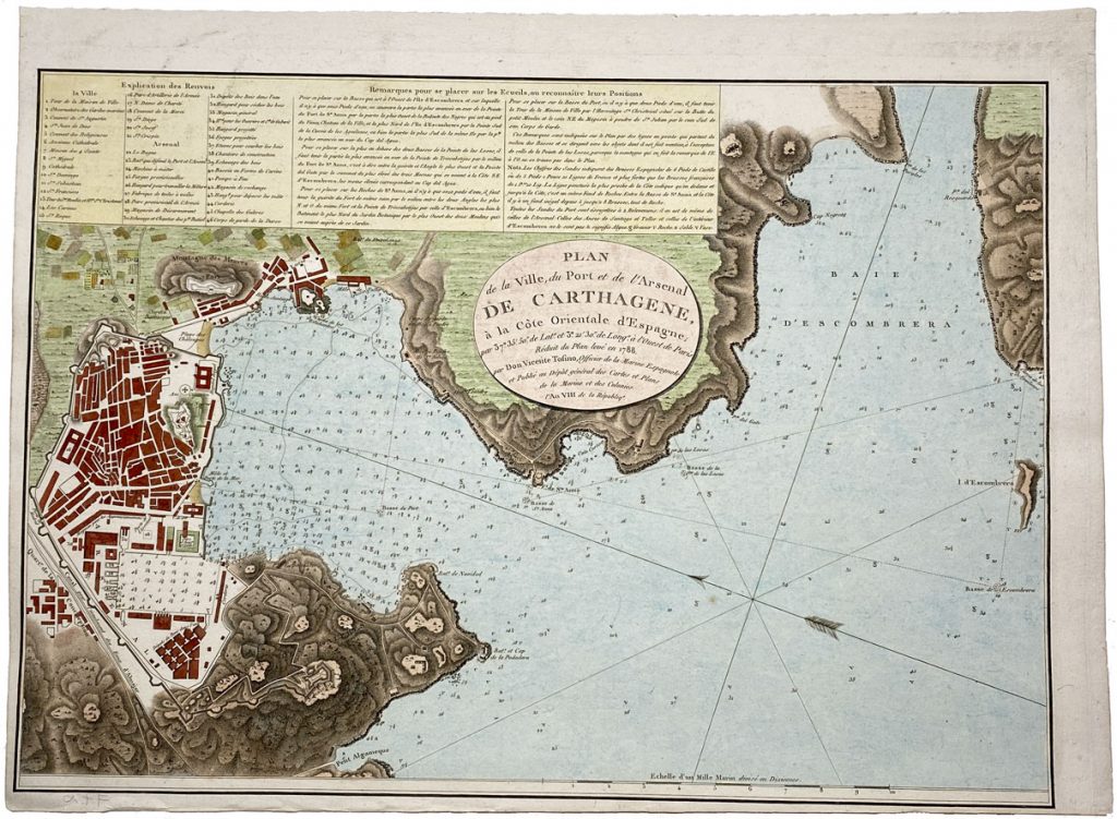 Mapa antiguo de España Cartagena