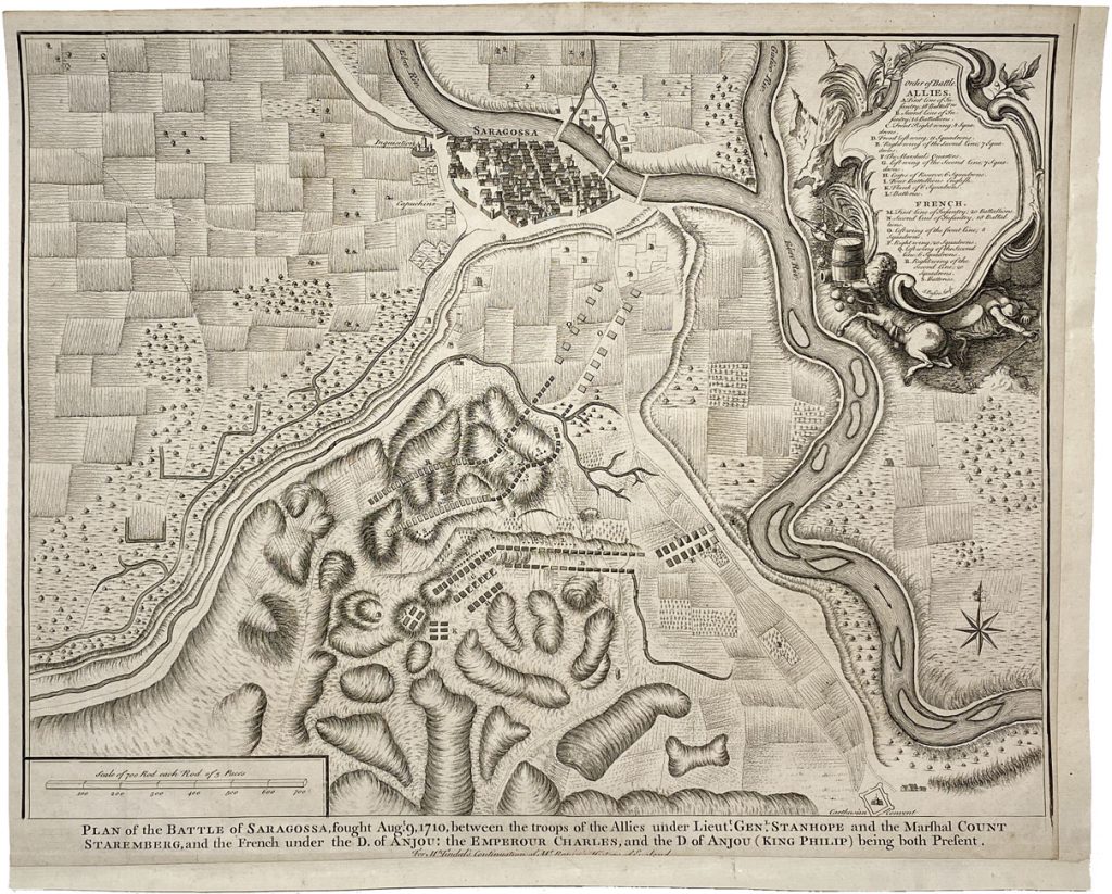 Mapa antiguo de Zaragoza, España