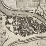 Mapa antiguo de Zaragoza, España