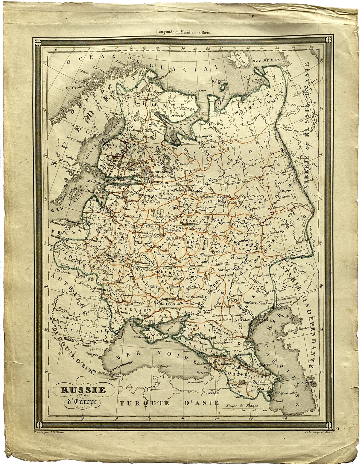 Mapa antiguo de Rusia