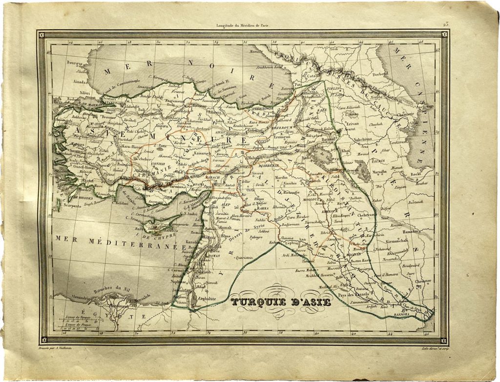 Mapa antiguo de Turquía