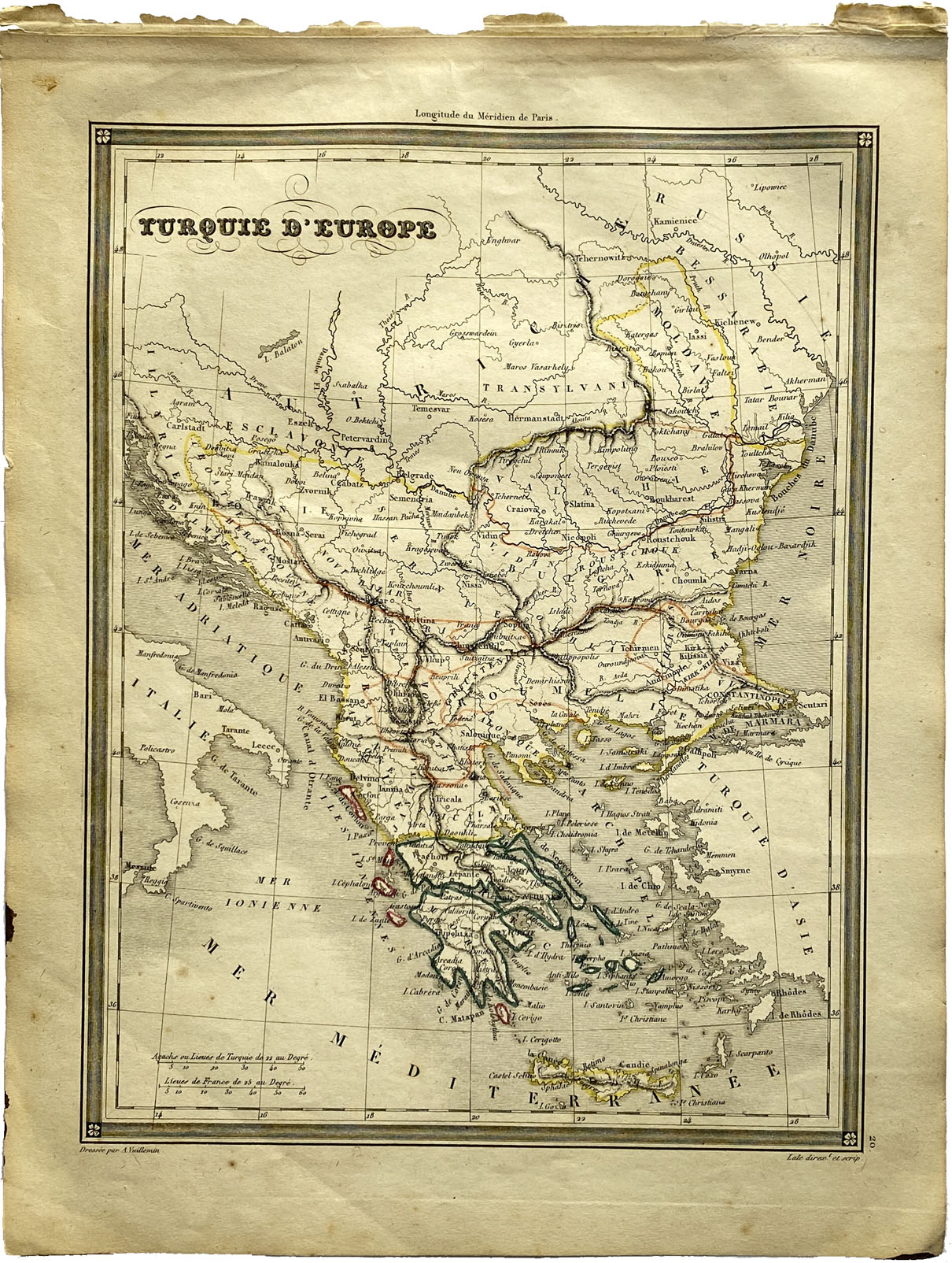 Mapa antiguo de Turquía
