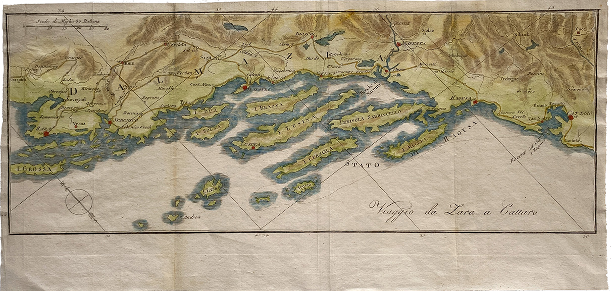 Mapa antiguo de Croacia