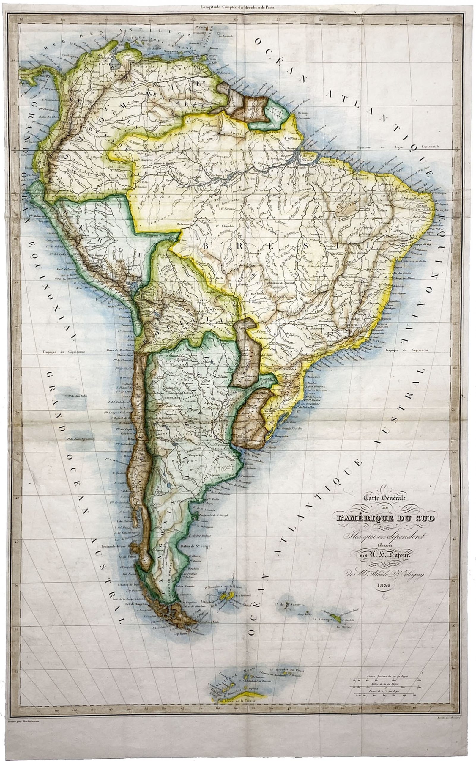 Mapa antiguo de Sudamérica