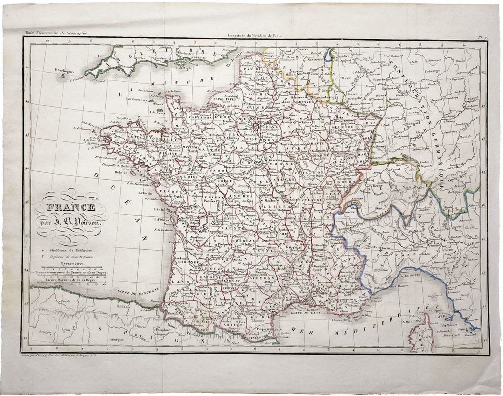 Mapa antiguo de Francia