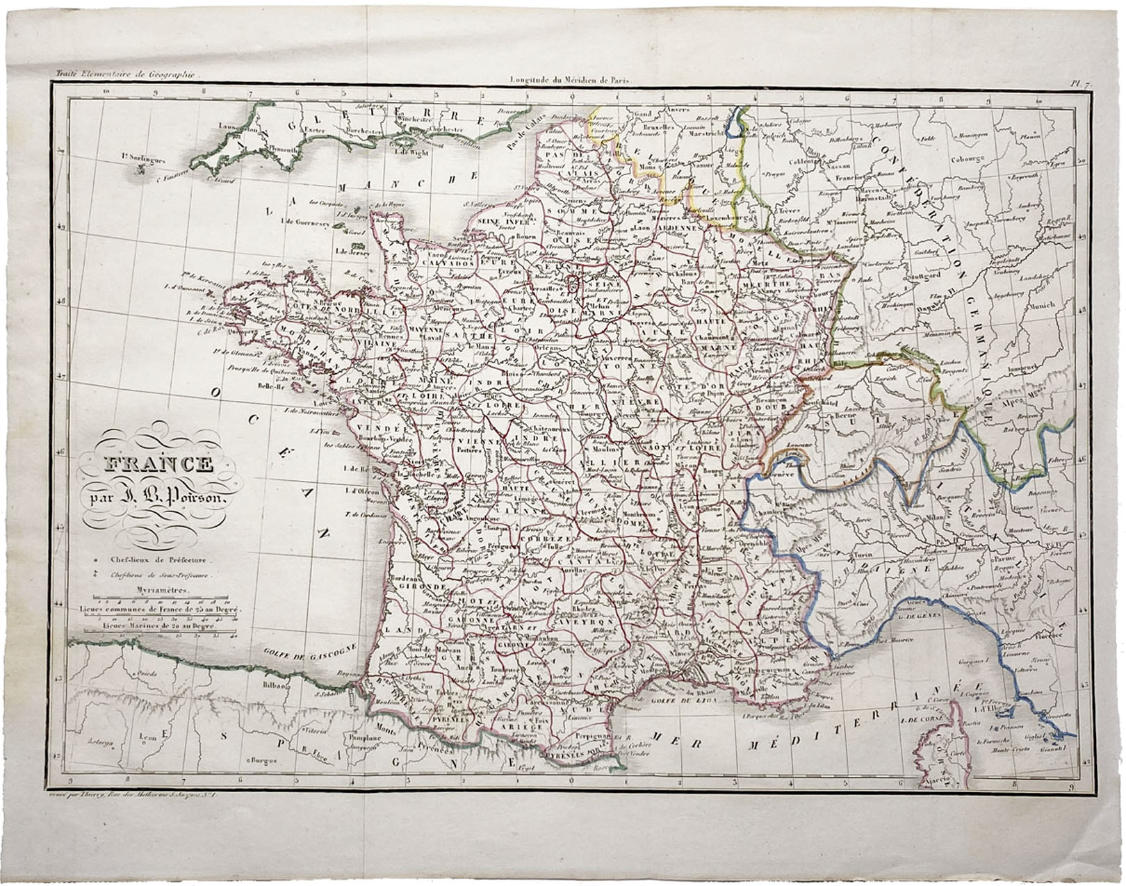 Mapa antiguo de Francia
