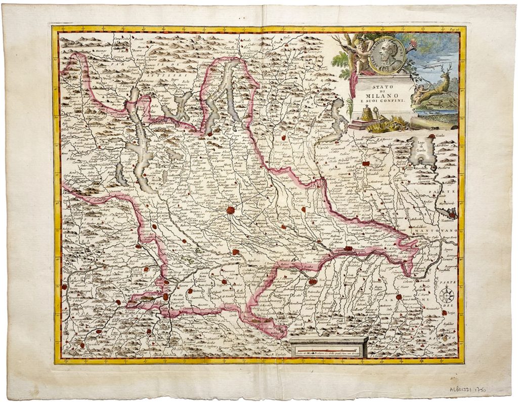 Mapa Antiguo de Milán Italia