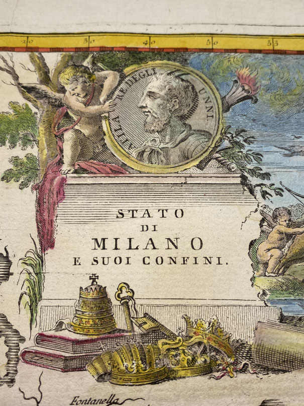 Mapa Antiguo de Milán Italia