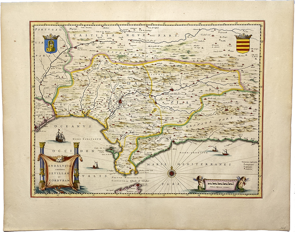 Mapa antiguo de España Andalucía