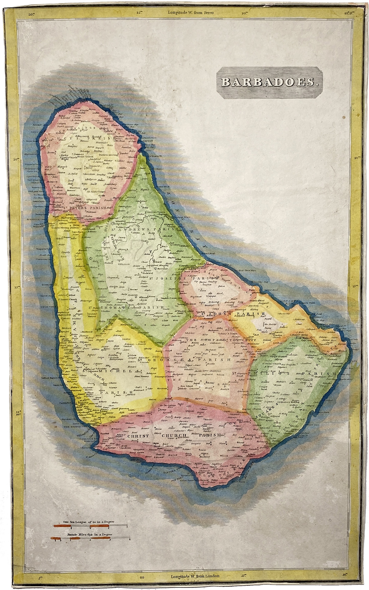 Mapa antiguo de Barbados
