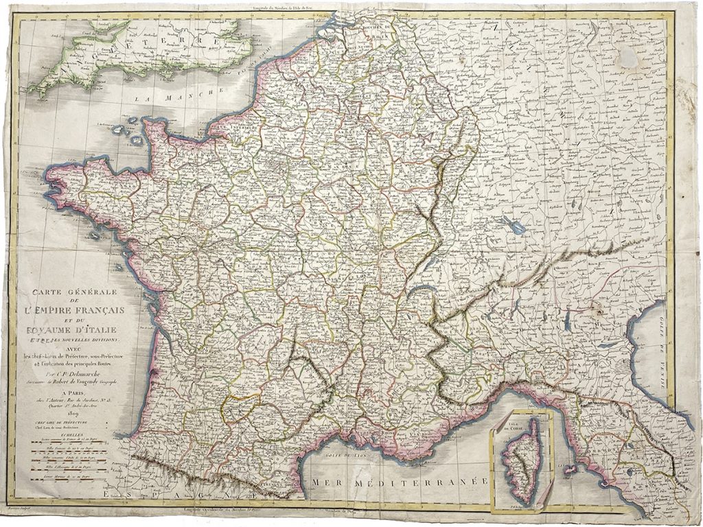 Mapa antiguo de Francia
