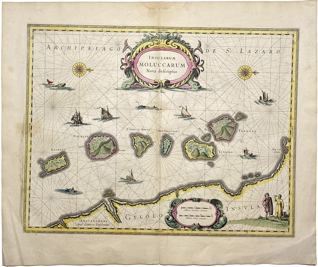 Mapa antiguo de Indonesia y Molucas