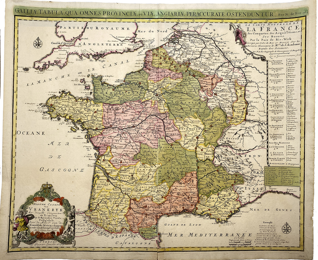 Mapa antiguo de Francia