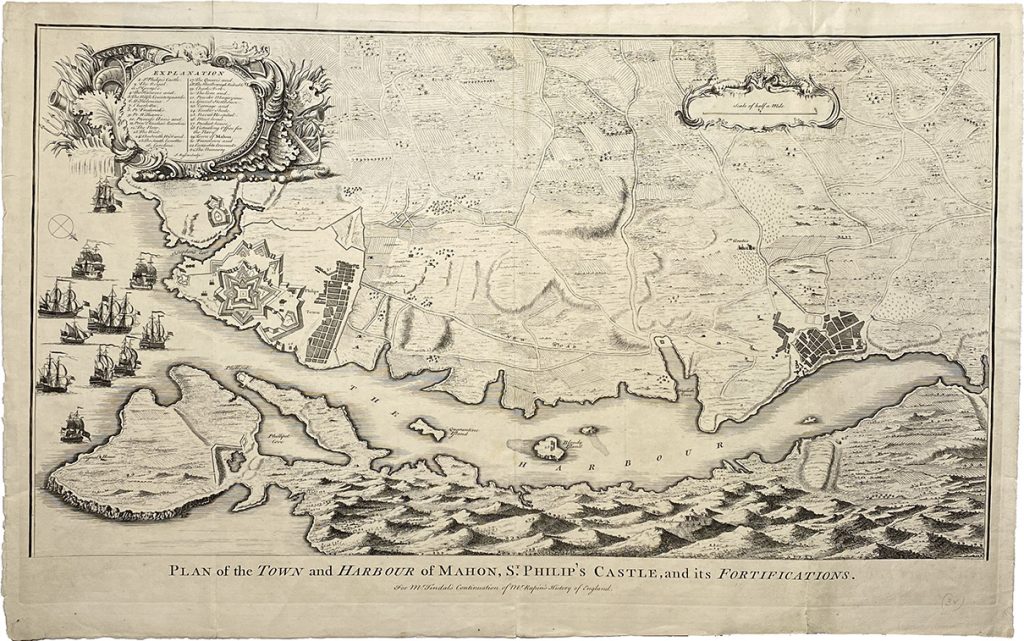 Mapa antiguo de Mahón España