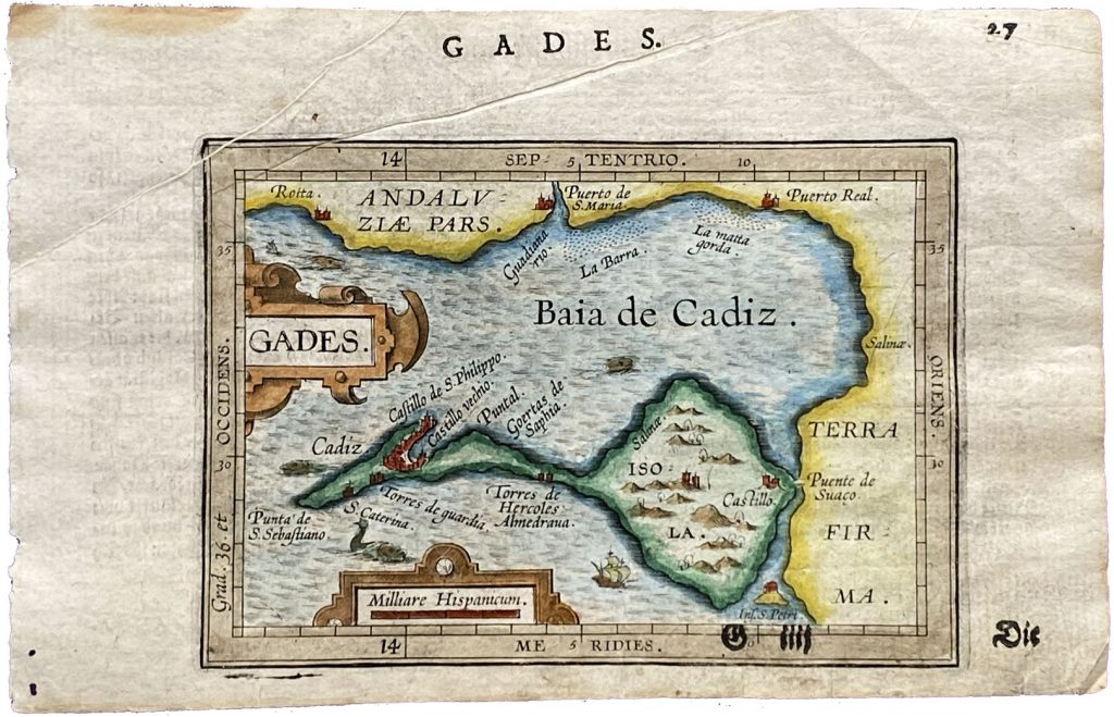 Mapa antiguo de Cádiz España