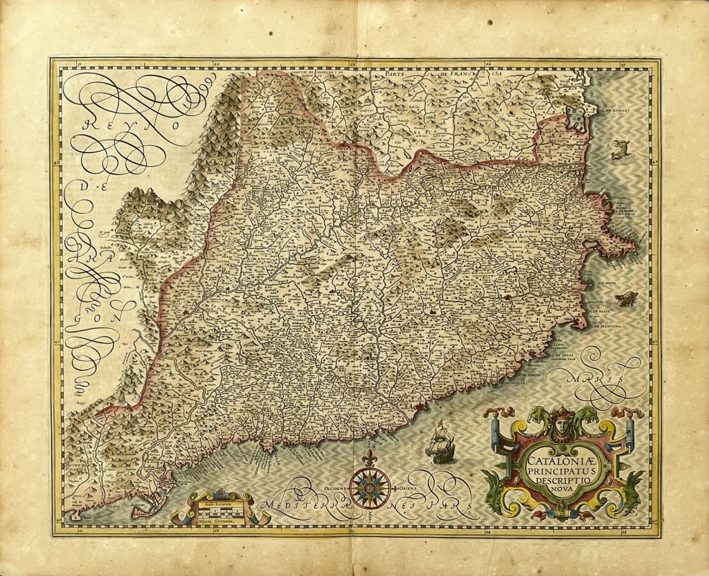 Mapa antiguo de Cataluña España