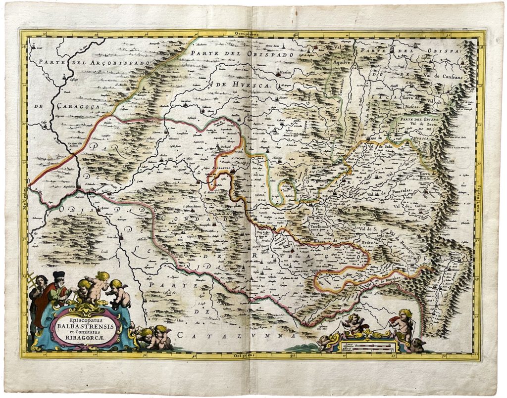 Mapa antiguo de España Barbastro