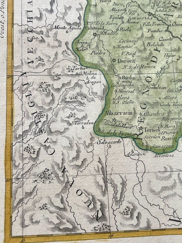 Mapa antiguo de Aragón, Cataluña y Navarra