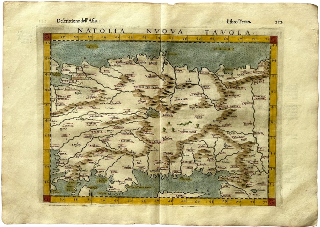 Mapa antiguo de Turquía