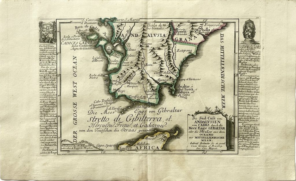 Mapa antiguo de España Cadiz