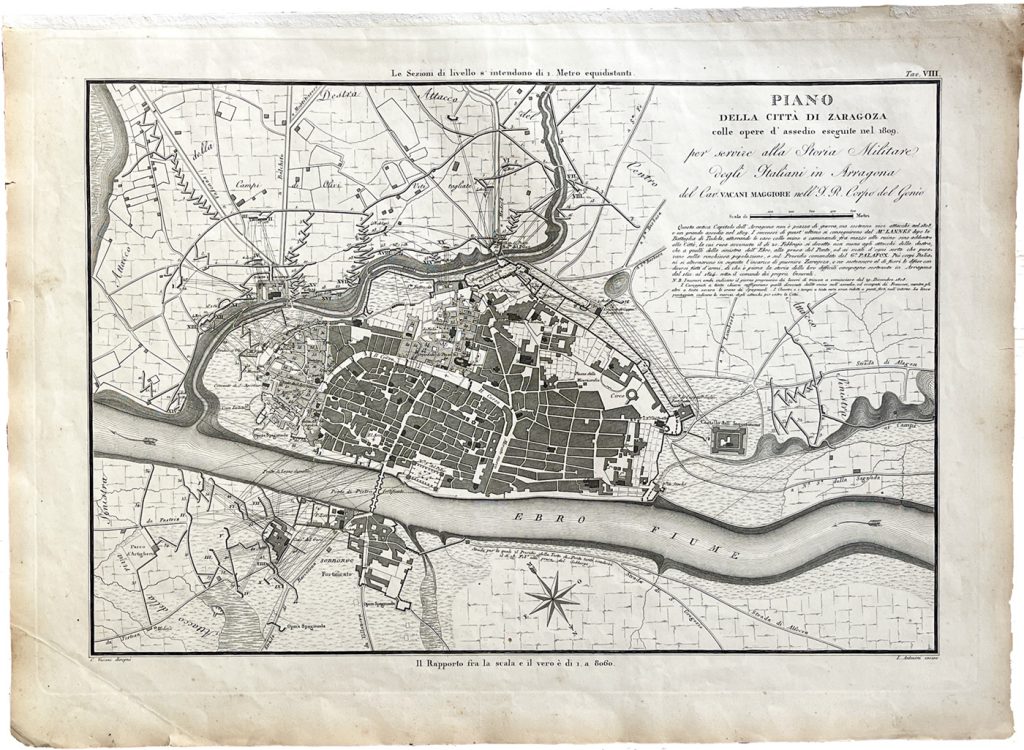 Mapa antiguo de Zaragoza España