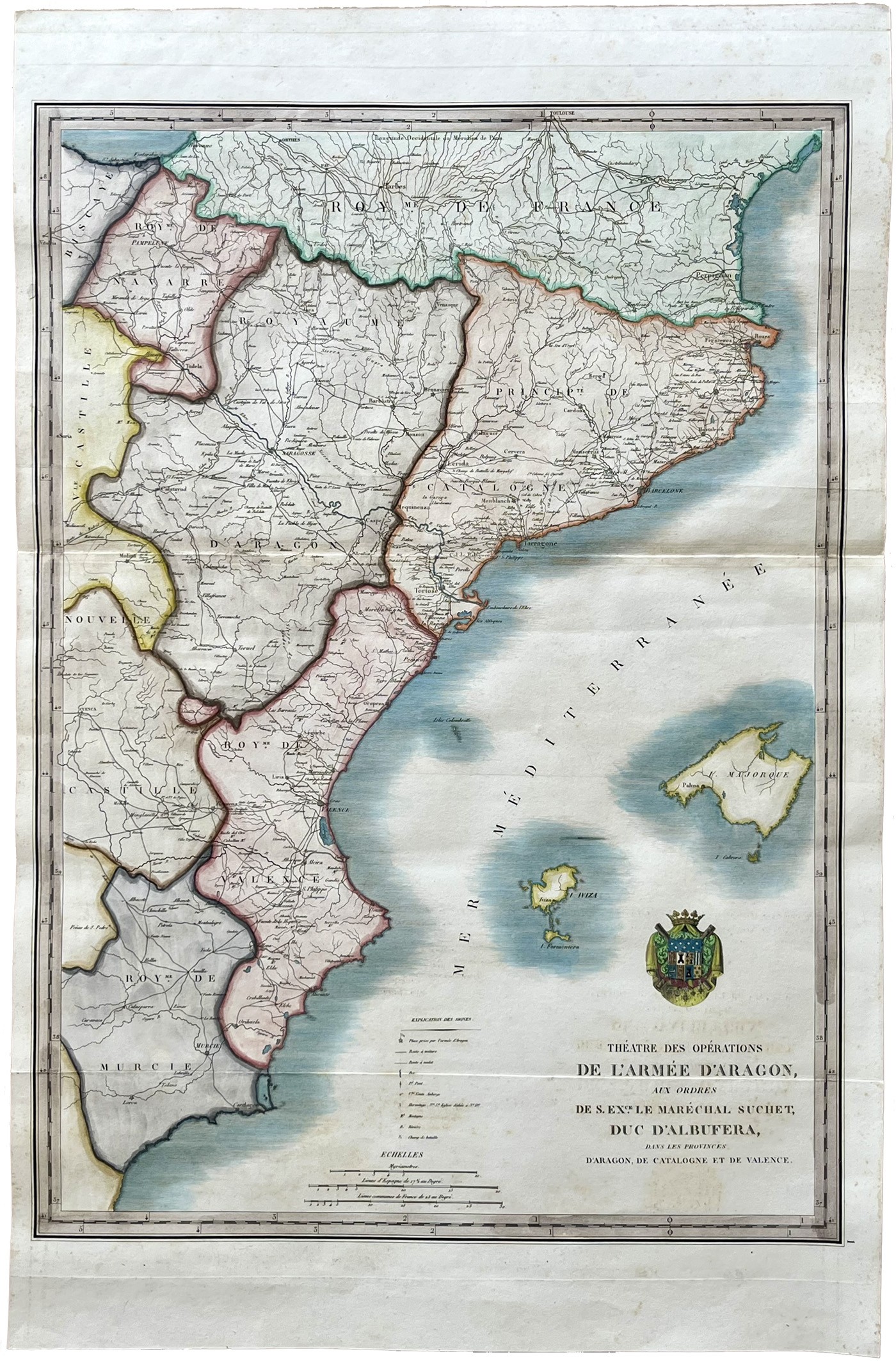 Mapa antiguo de España Aragón