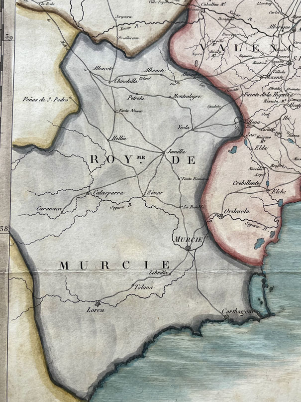 Mapa antiguo de España Aragón