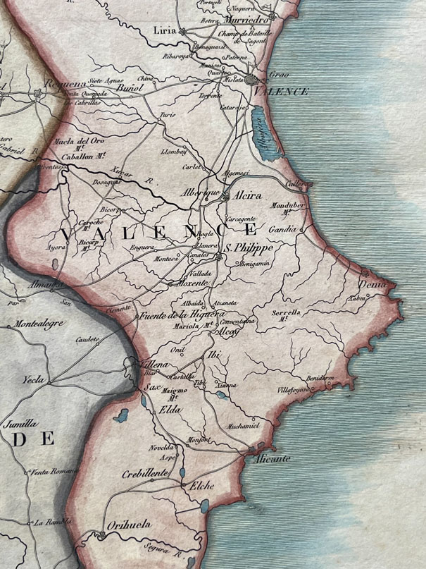 Mapa antiguo de España Aragón