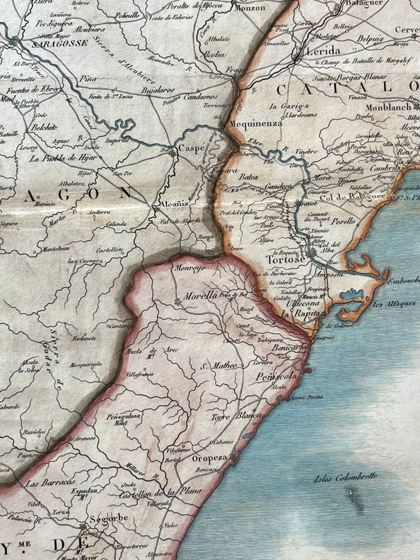 Mapa antiguo de España Aragón