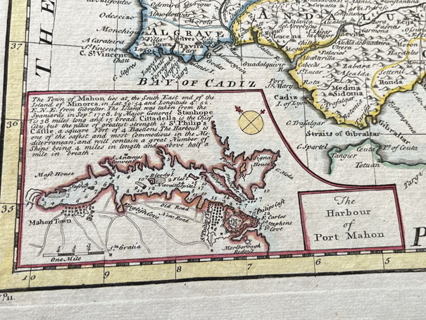 Mapa antiguo de España y Portugal