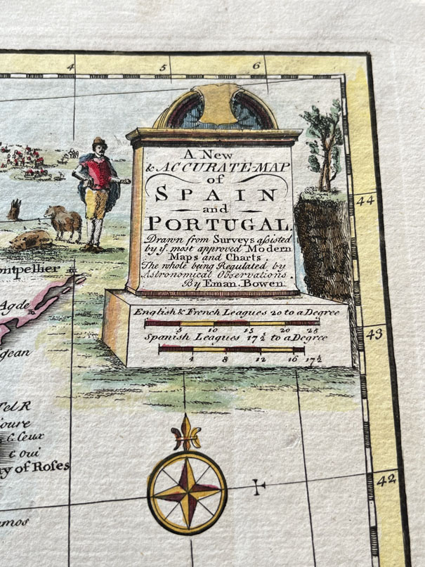 Mapa antiguo de España y Portugal