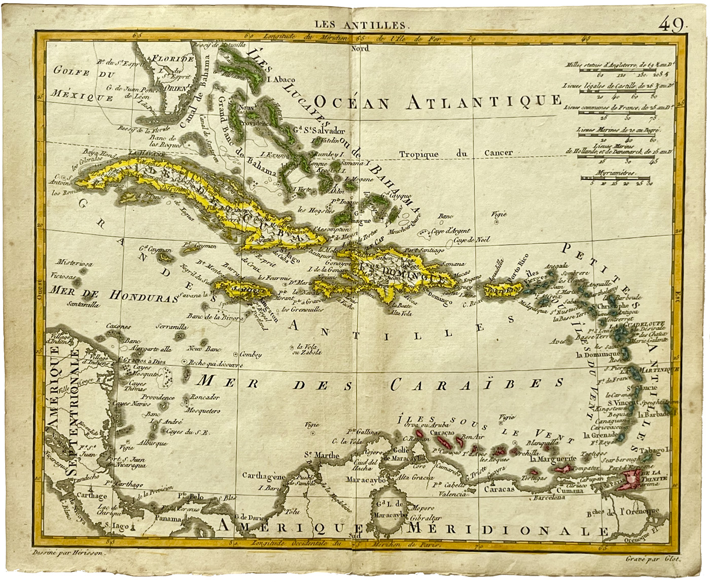 Mapa antiguo del Caribe
